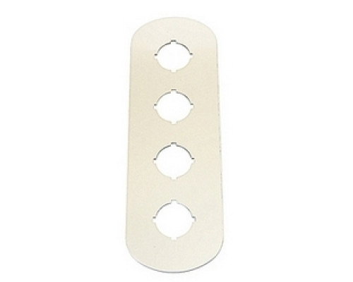 ABB  1SFA611930R1005  MA6-1005      4 seat silver-gray aluminum on plastic legend plate with 22mm mounting size