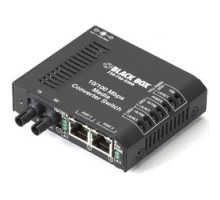 BLACK BOX NETWORK SERVICES  LBH100A-ST      Media Converter Switch, Multimode, Standard, 3 ST Port, 10/100 Mbps, 115 Volt AC, 60 Hertz, 3