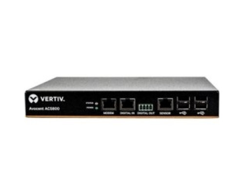 VERTIV  ACS804MEAC-001      Vertiv Avocent ACS 800 4-Port Serial Console Server with External AC Power Supply, Analog Modem, Compact Chassis