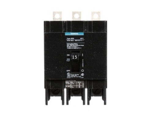 SIEMENS  US2:BQD315      Molded Case Circuit Breaker, Thermal Magnetic, Panelboard Mount, 3 Pole, 480 Star/277 Volt AC, 50/60 Hertz, 15A, 14 kA Interrupting Rating