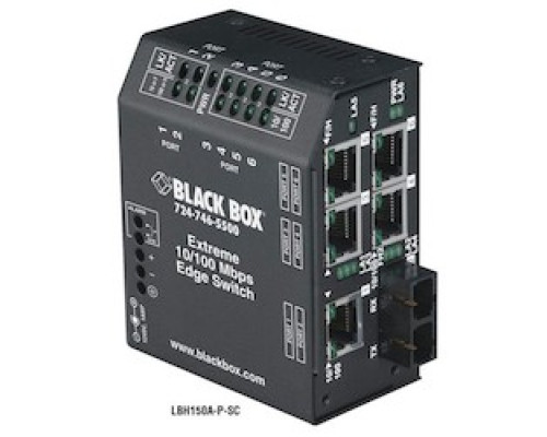 BLACK BOX NETWORK SERVICES LBH150A-P-SC   FAST ETHERNET 100-MBPS EXTREME TEMPERATURE SWITCH - 5 10/100-MBPS