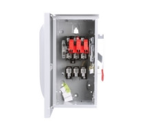SIEMENS  US2:GF322NR      Safety Switch, Fusible, Solid Neutral, General Duty, 240 Volt AC, 250 Volt DC, 60A, 7-1/2 HP at 3 Phase, 3 Wire, 3 Pole, NEMA 3R, For Outdoor