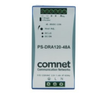 COMNET COMMUNICATION NETWORKS  PS-DRA120-48A      Power Supply, DIN-Rail Mount, 115/230 Volt AC, 2.2/0.83 Ampere, 47 to 63 Hertz Input, 48 Volt DC, 2.5 Ampere, 120 Watt Output, 4.87