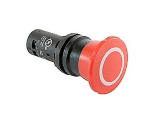 ABB  CE4P-10R-11      Compact non-illuminated pull release pushbutton with 40mm red actuator, 22mm mounting, and 1 NO and 1 NC contact blocks