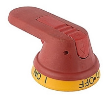 ABB  OHY80J6      Red and yellow 80mm pistol handle with O/I and OFF/ON markings and protection according to NEMA 1, 3R, 12 and IP65