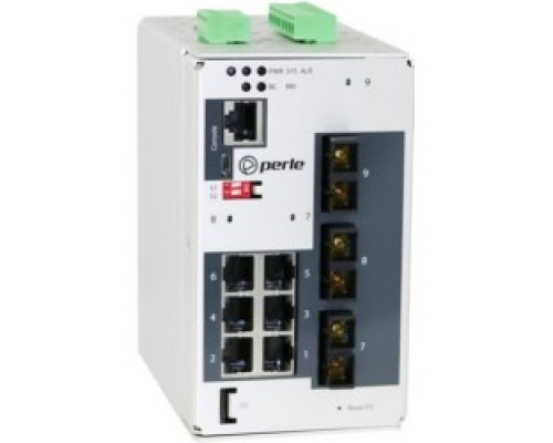 PERLE SYSTEMS  07014670      Industrial Managed Switch, 9 Ports, 6 x 10/100/1000Base-T Base-T RJ-45 Ports And 2 x 1000Base-LX/LH, 1310nm Single-mode Port With Duplex SC Connector, 1 x 1000Base-ZX, 1550nm Single-mode Port With Duplex SC Connector