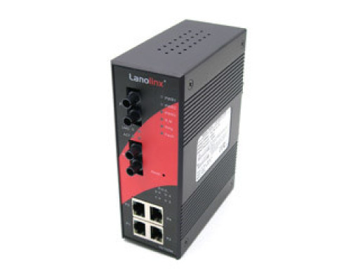 ANTAIRA TECHNOLOGIES LLC LNP-602N-ST-MM-T   Industrial 6-port Managed PoE Ethernet Switch with 4x 10/100TX P.S.E. and 2x 100FX, MM 2KM  Support High Power - 25W per Port with ST Connectors, EOT -40C - 70C