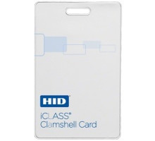 HID GLOBAL CORPORATION 2080PGSMV   iCLASS Clamshell Card, 2k Bits 256 Bytes w/ 2 App Area, Prog w/ standard iCLASS Access Control App only, Front: White w/ Gloss Finish, Back:Base w/ Molded HID Logo, Seq Match Encoded/Print3, Vertical Slot Pu