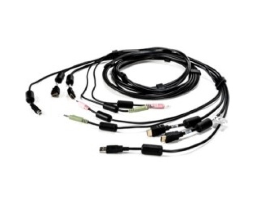 VERTIV CBL0129   AVOCENT KVM Cable - for Keyboard, Mouse, KVM Switch - 10 ft - 1 Pack - 2xHDMI Type A Male Digital Audio/Video, 1xType B USB, Mini-phone Audio - 2xHDMI Type A Male Digital Audio/Video, 1xType A USB, Mini-phone Audio