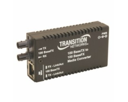 TRANSITION NETWORKS  M/E-TX-FX-01100      Media Converter, Mini 100Basetx To 100Basefx Single Strand Sc SM 20KM 3.3V