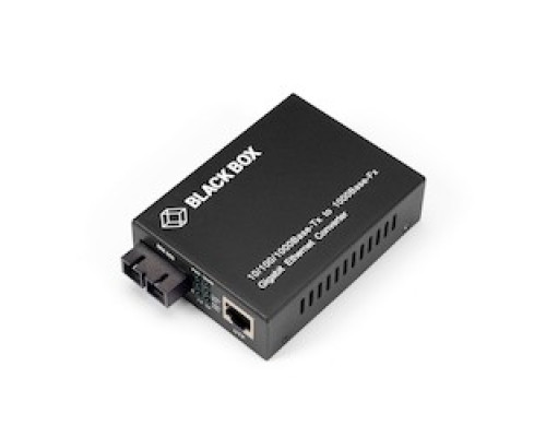 BLACK BOX NETWORK SERVICES LGC211A   Gigabit Ethernet 1000-Mbps Media Converter - 10/100/1000-Mbps Copper to 1000-Mbps Multimode Fiber, 850nm, 0.5km, SC