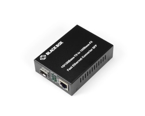 BLACK BOX NETWORK SERVICES LHC210A   Fast Ethernet 100-Mbps Media Converter - 10/100-Mbps Copper to 100-Mbps Fiber SFP