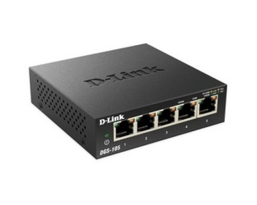 D-LINK SYSTEMS INC DGS-105   Ethernet Switch, 5 and 8-Port Gigabit, Unmanaged, 10 Gbps Switching Capacity, 54 Volt AC/DC, 3.1 AC , 1.85 DC Watt, 3.93