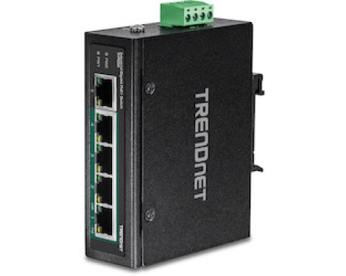 TRENDNET  TI-PG50      5-Port Industrial Gigabit PoE+ DIN-Rail Switch