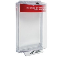 SAFETY TECHNOLOGY INTL  STI-13020FR-FR      Universal Stopper, Indoor/Outdoor, Dome Cover, Flush Mount, Polycarbonate, Red Fire Label, French Labeling, With Horn Housing