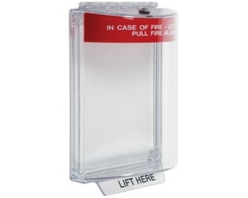 SAFETY TECHNOLOGY INTL  STI-13020FR-FR      Universal Stopper, Indoor/Outdoor, Dome Cover, Flush Mount, Polycarbonate, Red Fire Label, French Labeling, With Horn Housing