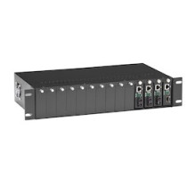BLACK BOX NETWORK SERVICES  LHGC-RACK      Media Converter Chassis - 14-Slot, 2U, Rackmount, Dual Power Supply