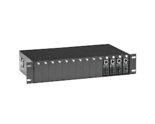 BLACK BOX NETWORK SERVICES  LHGC-RACK      Media Converter Chassis - 14-Slot, 2U, Rackmount, Dual Power Supply