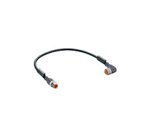 LUMBERG AUTOMATION  600003245  RST 4-RKWT 4-225/2M      Connector, Round-plug, actuator/Sensor Cordset, Double-ended, M12, 4-poles, Male Straight to Female 90 Connector with Self-locking Thread and Molded Cable, PUR, Black, 2M