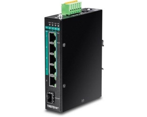 TRENDNET  TI-PG541I      6-port Hardened Industrial Gigabit PoE+ Layer 2 Managed DIN-Rail Switch