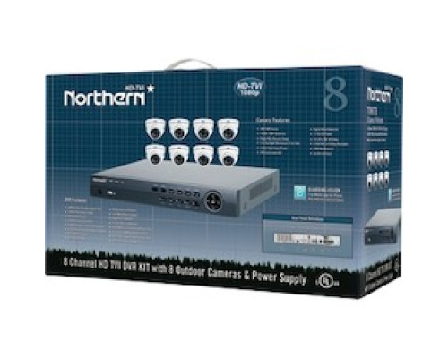 NORTHERN VIDEO  TVIKIT8      TVI 8-CAM KIT W/ 2TB DVR, 2.8MM 1080P EY