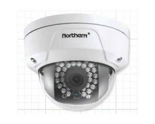NORTHERN VIDEO  IP4D      IR Mini Dome Camera, Full HD, WDR, Day/Night, Outdoor, H.264/MJPEG/H.264+, 2688 x 1520 Resolution, 2.8 MM IR Lens, 100’ LED Range, 12 Volt DC, IP66, PoE, Aluminum, White