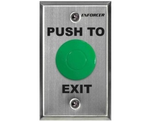 SECO-LARM USA INC  SD-7201GC-PEQ      Request-To-Exit Plate, Push-To-Exit, Weather-Resistant, 1-Gang, NO-NC, SPDT, 125 Volt AC, 5 Ampere, Stainless Steel Faceplate, With Green 1-1/2