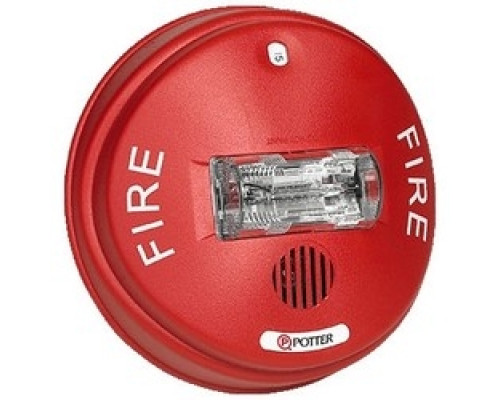 POTTER ELECTRIC  4890041  CHS-24W              Selectable Horn Strobe, Ceiling Mount, 24 VDC, 32 to 120 Deg F, 12 to 18 AWG, White Faceplate, 6