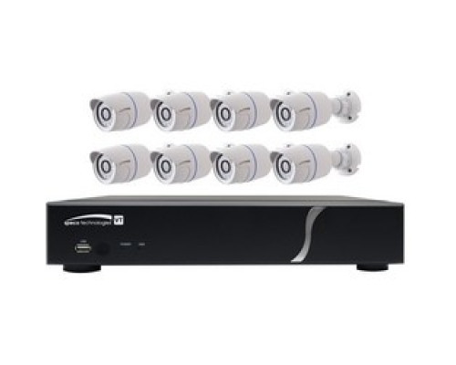 SPECO TECHNOLOGIES  ZIPT88B2      Digital Video Recorder and Camera Kit, 8-Channel Video Input, 8 HD-TVI 1080p Resolution IR Bullet Camera, 28 LED, H.264, NTSC/PAL Frame, 12 VDC, 5A, 2 TB