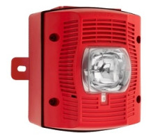 SYSTEM SENSOR  SPSRK-P               Speaker Strobe, Standard-candela, Outdoor, Wall Mount, with Backbox, Red, Plain