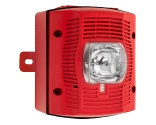 SYSTEM SENSOR  SPSRK-P               Speaker Strobe, Standard-candela, Outdoor, Wall Mount, with Backbox, Red, Plain
