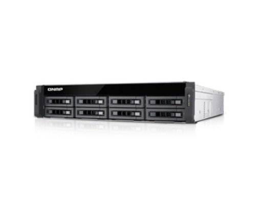 QNAP SYSTEMS TS-EC880U-I3-4GE-R2-US   8-bay 10GbE iSCSI NAS, 2U, SATA 6G, 4 x 1GbE, 2 x 10GbE SFP+ , 40GbE-ready, Redundant PSU