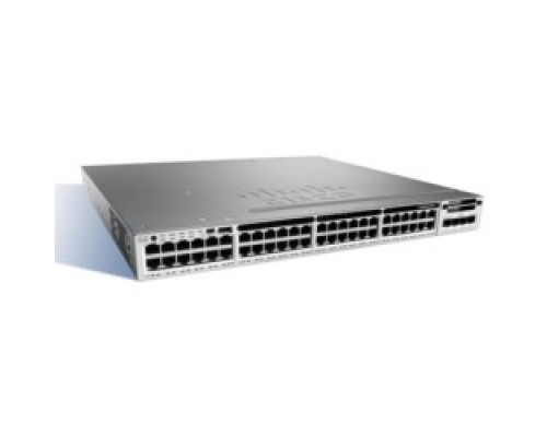 CISCO  WS-C3850-48P-S      Ethernet Switch, Managed, IP Base, Stackable, 1 RU Rack Mount, 715 Watt, 48-port, 10/100/1000BaseT, 8 GB, 4 GB DRAM, 40 Gbps