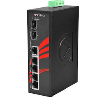 ANTAIRA TECHNOLOGIES LLC LNP-0702C-SFP-24-T   7-Port Industrial PoE+ Unmanaged Ethernet Switch, w/4 10/100Tx 30W/Port , 1 10/100Tx + 2 100/1000 SFP Slot; 12-36VDC; EOT: -40-75C