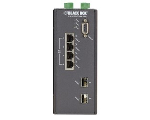 BLACK BOX NETWORK SERVICES LEH1104A-2GSFP   Gigabit Ethernet 1000-Mbps Extreme Temperature Managed PoE+ Switch - 4 10/100-Mbps Copper RJ45 PoE+, 2 1000-Mbps GE SFP
