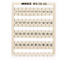 WAGO CORPORATION  209-666      TERMINAL BLOCK MARKER -1 TO 50HORIZ 5-17.5MM BLK 2 SETS WHITE