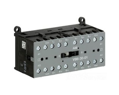 ABB  VB6-30-10-80      Mini Contactor, Mech Interlock, 12A, 2 NO Aux Cont, 220-240 V AC Coil