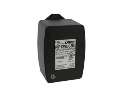 LINEAR CORPORATION  0-291312RU  PIP12VDCRU      Power Supply, Plug-In, Auto-Resetting Poly Fuse, 100 to 240 Volt AC at 50/60 Hertz Input, 12 Volt DC at 2 Ampere, 24 Watt, Output, 2.5