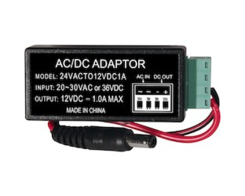 NORTHERN VIDEO  24VACTO12VDC1A               24VOLT AC TO 12VOLT DC    CONVERTER - 1AMP MAX OUTPUT