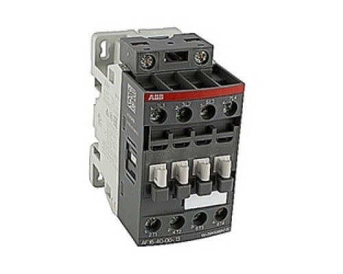 ABB  AF16-40-00-13      4 pole, 30 amp, non-reversing across the line contactor with 100-250V AC/DC coil and no auxiliary contacts