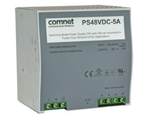 COMNET COMMUNICATION NETWORKS  PS48VDC-5A               48VDC @ 5 Amp power supply for the CNGE2FE8MSPOE