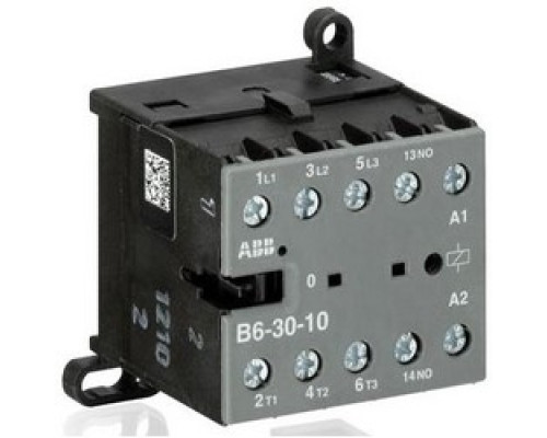 ABB  B6-30-10-80      Mini Contactor, Low Voltage, 3-Pole, 3NO, 200 to 240 Volt at 40/450 Hertz, 6 Kilovolt, 52.5 MM Length x 57.5 MM Width x 46.5 MM Height
