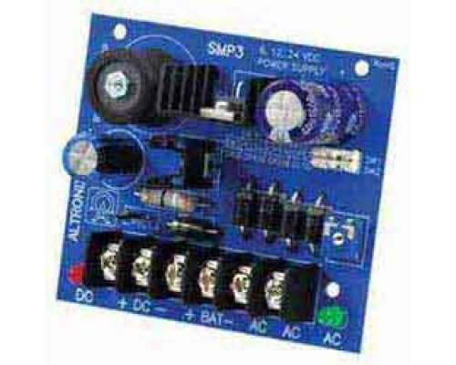 ALTRONIX  SMP3               Power Supply Charger, Single Output, 6/12/24VDC @ 2.5A, 24/28VAC, Board