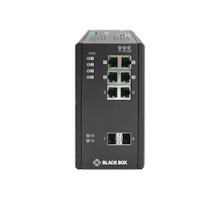 BLACK BOX NETWORK SERVICES LIE1082A   Gigabit Ethernet 1000-Mbps Extreme Temperature Managed PoE+ Switch - 4 10/100/1000-Mbps Copper RJ45 PoE+, 2 10/100/1000-Mbps Copper RJ45, 2 100/1000-Mbps SFP
