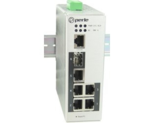PERLE SYSTEMS 07013300   Industrial Managed Switch, 6 Ports, 5 x 10/100/1000Base-T Base-T RJ-45 Ports And 1 x 100/1000Base-X SFP slot empty . -40 To 75C Industrial Extended Operating Temperature