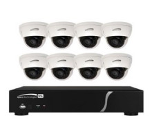 SPECO TECHNOLOGIES  ZIPL88D2      NVR and IP Camera Kit, Outdoor, Plug and Play, 8-Channel, Built-In PoE, 2 TB Memory, Dome, Dual Streaming, 8 Full HD, 1080p Resolution, IR Dome Camera, 2.8 MM Lens