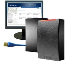 HID GLOBAL CORPORATION  83125CKI000      Access Control Smart Card Reader, Edge EVO Solo, Standalone, IP Base, Lead-Free, 1-Gang, 125 Kilohertz, 12/24 Volt DC, Black, With Elite Key