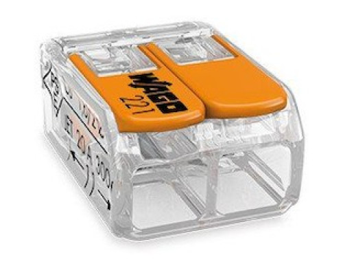 WAGO CORPORATION  221-412/VE00-2500      COMPACT Splicing Connectors; 2-conductor Connector; With Operating Levers; Max.ambient Operating Temp. 85 C