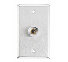 ALARM CONTROLS  RP-26A      Single Gang Stainless Steel Wall Plate With N/C Black Push Button And Guard Ring