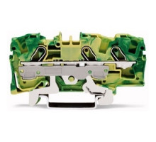 WAGO CORPORATION  2006-1307      3-conductor Ground Terminal Block, 6 Mm2, Green-yellow; Suitable For Ex E II Applications; Side And Center Marking; For Din-rail 35 X 15 And 35 X 7.5; Push-in CAGE CLAMP